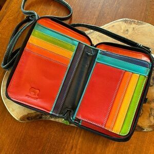 Mywalit Double Zip Mega Purse with Shoulder Strap